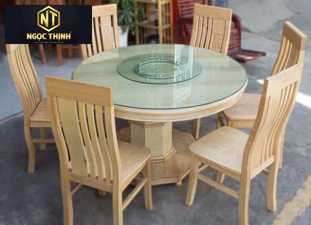 BỘ BÀN ĂN TRÒN CÓ ĐĨA XOAY SANG TRỌNG GIÁ TỐT